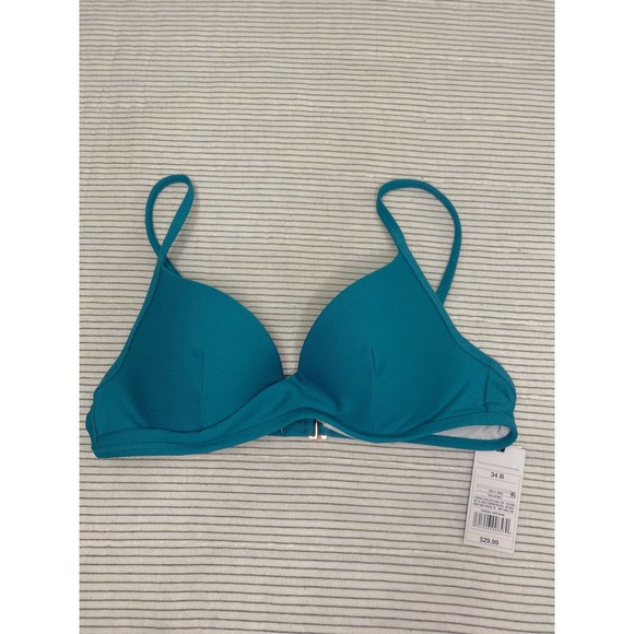 NWT Shade and Shore 34B lightly Padded Turquoise bikini Top - Picture 5 of 6
